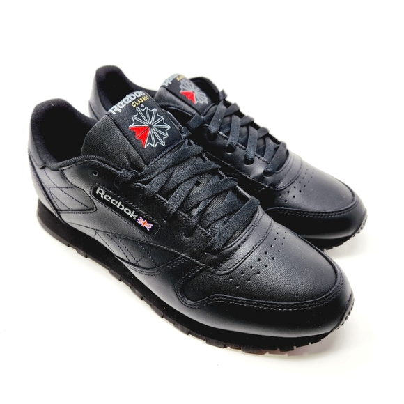 Reebok Classic Black Leather Running Shoes - Women's 10 - Picture 1 of 12